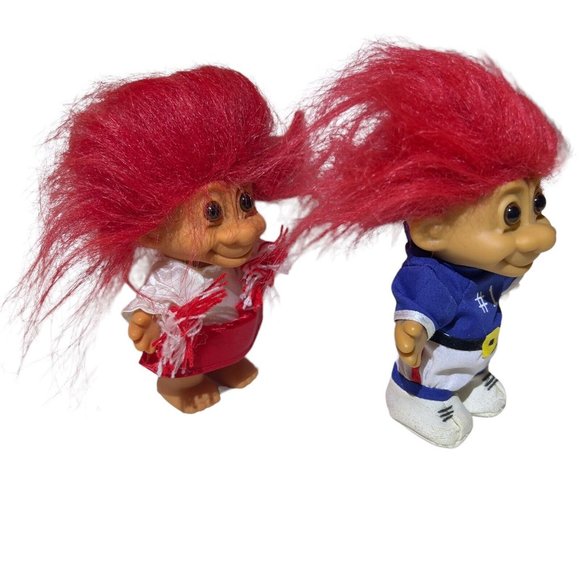VTG Russ 5” Cheerleader & Football Player Trolls Red Hair Dolls Toys Sports Tall - Picture 6 of 11